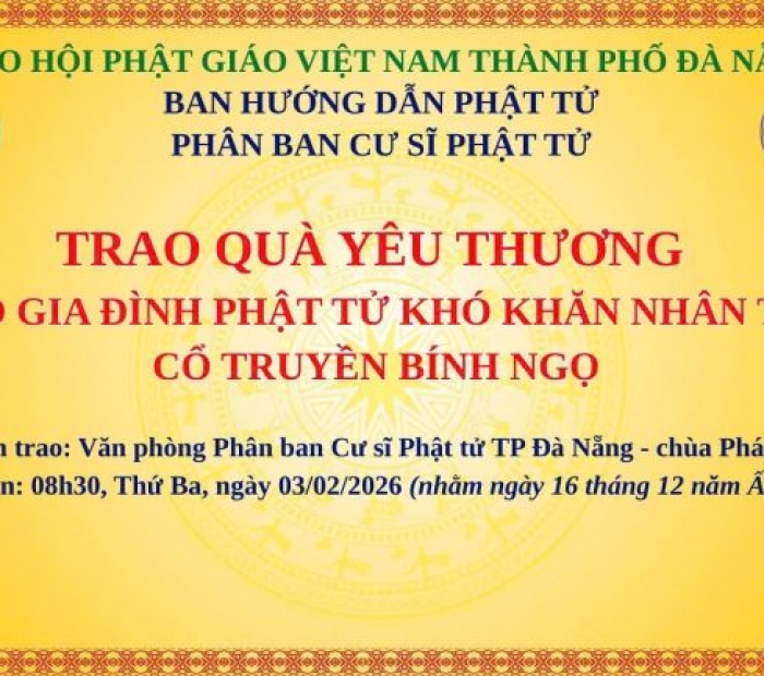 Hải Châu : Phân ban Cư sĩ thành phố với chương trình tặng quà “ Xuân Yêu Thương “